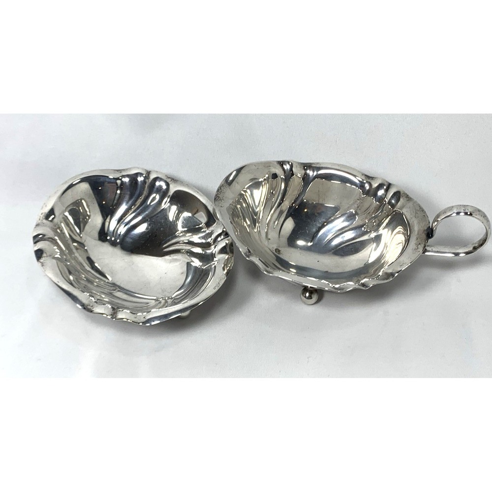 German‎ US Zone Silverplate Creamer Sugar Vintage 1945-49 Footed